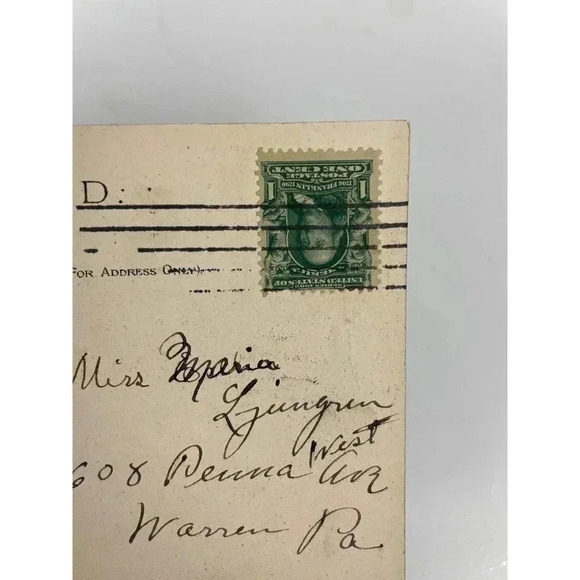 Victorian Couple Antique Postcard Raphael Tuck & Sons "Christmas" 1910 1c RPPC - Picture 3 of 4